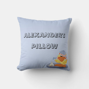 Cute Duck And Sailing Boat Pillow