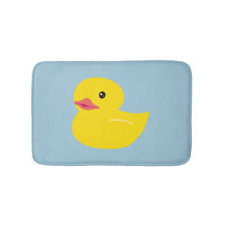 Cute Duck Baby Blue Bath Mat
