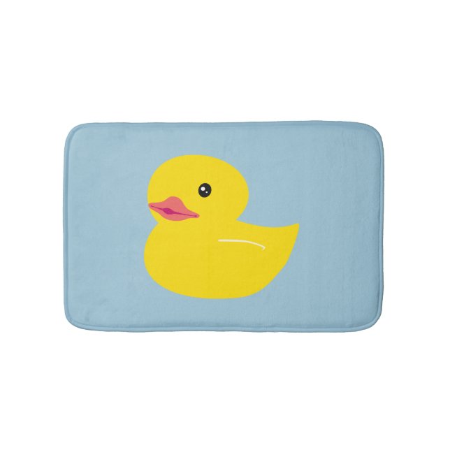 Cute Duck Baby Blue Bath Mat (Front)