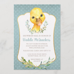 Cute Duck Baby Shower by Mail Invitation