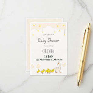 Cute Duck Baby Shower Invitation