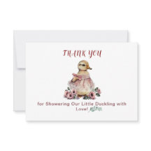 Cute Duck Baby Shower Thank You Card