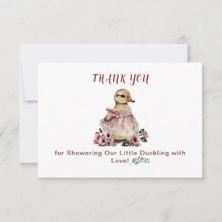 Cute Duck Baby Shower Thank You Card