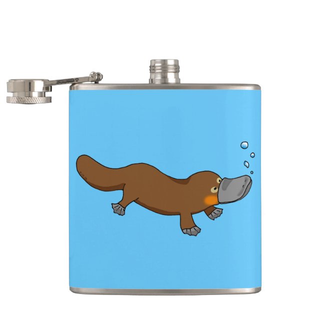 cute duck billed platypus hip flask (Opened)
