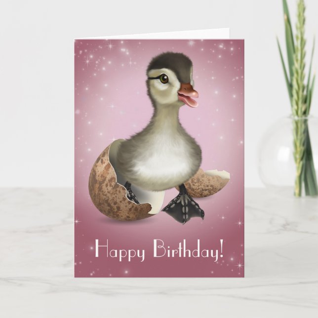 Cute Duck Birthday Card (Front)