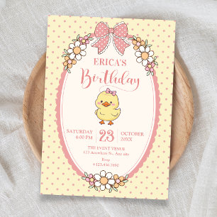 Cute duck birthday invitation