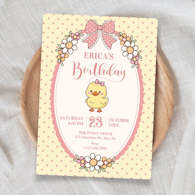 Cute duck birthday invitation (Creator Uploaded)