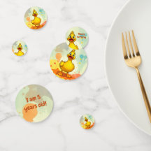 Cute Duck Birthday Party Table Confetti Circles