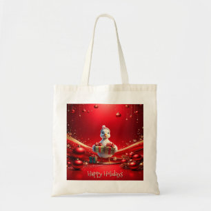 Cute Duck Christmas Holiday Tote Bag