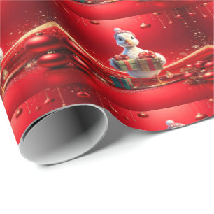 Cute Duck Christmas Holiday Wrapping Paper