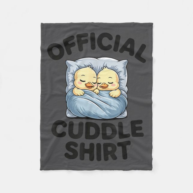 Cute Duck Couple Snuggle Cuddle  Fleece Blanket (Front)