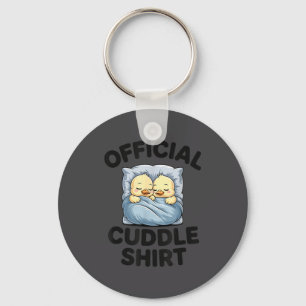 Cute Duck Couple Snuggle Cuddle Key Ring