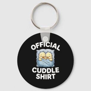 Cute Duck Couple Snuggle Cuddle Key Ring