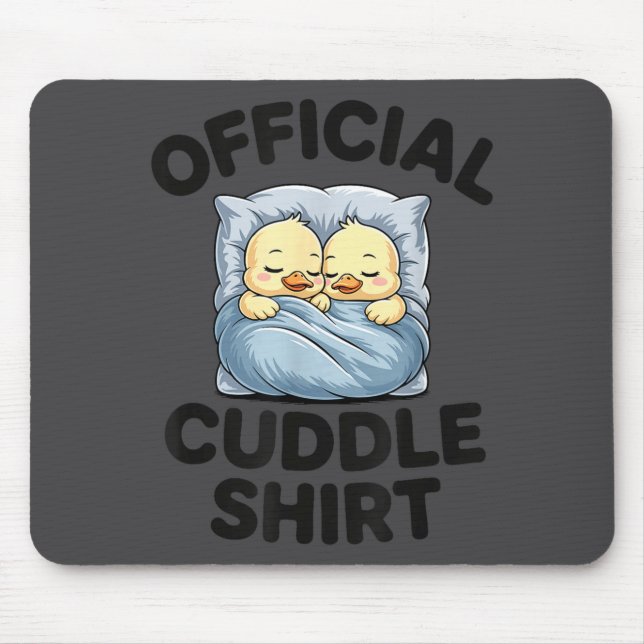 Cute Duck Couple Snuggle Cuddle  Mouse Mat (Front)