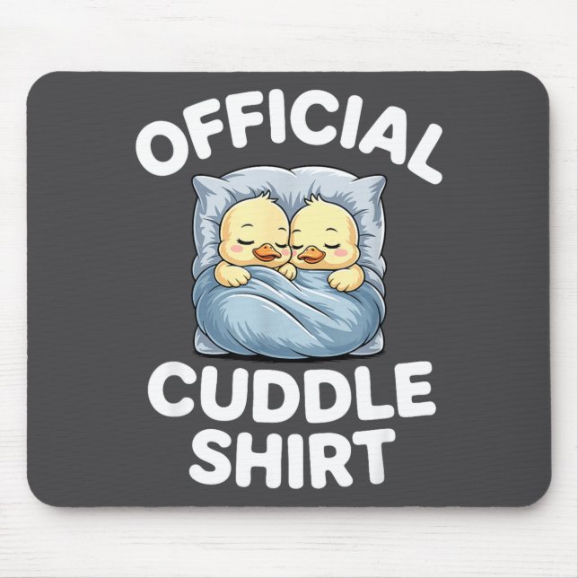 Cute Duck Couple Snuggle Cuddle  Mouse Mat (Front)