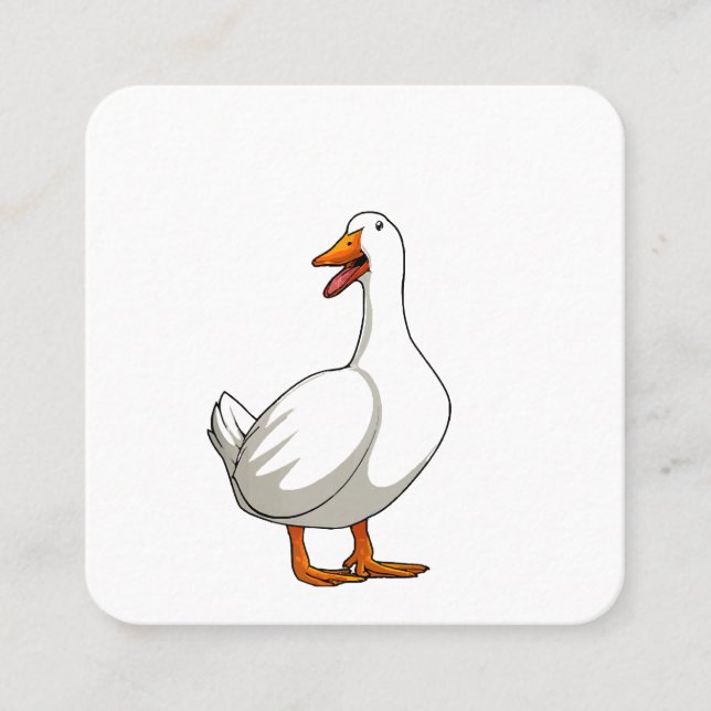 Cute Duck Design Men Waterfowl Bird Pet Duck Lover Square Business Card (Front)