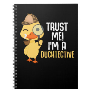 Cute Duck Detective Animal Humour Duck Lover Notebook