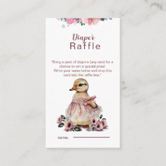 Cute Duck Diaper Raffle Ticket  Enclosure Card