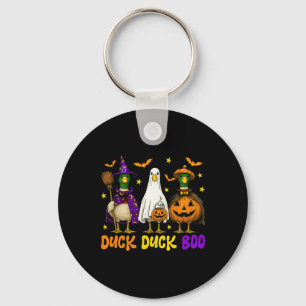 Cute Duck Duck Boo Funny Spooky Goose Halloween Fa Key Ring