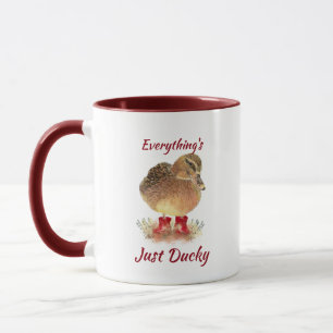 Cute Duck Fun Quote " Everything is Just Ducky" Mug