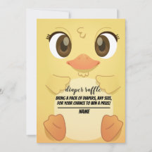 cute duck gender neutral diaper raffle cards
