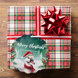 Cute Duck goose Santa Xmas Holiday Party Family Tree Decoration Card