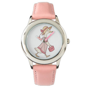 Cute Duck in Pink Dress Kids' Watch