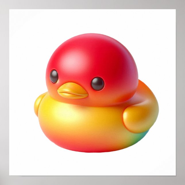 Cute Duck Kid Doll Wall Art Poster for Colourful F (Front)