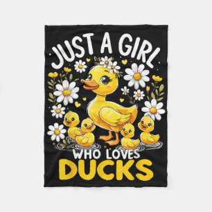 Cute Duck Lover Just A Girl Who Loves Ducks Fleece Blanket