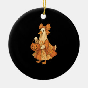 Cute Duck Patchwork Halloween Party Ceramic Tree Decoration
