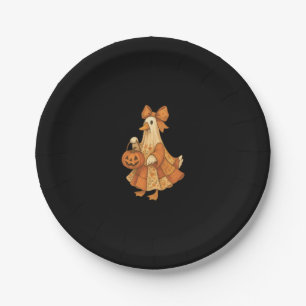 Cute Duck Patchwork Halloween Party Paper Plate