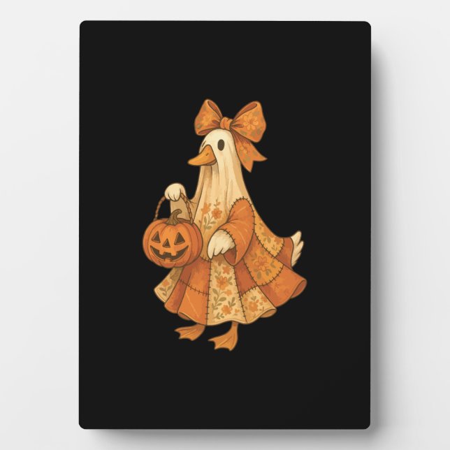 Cute Duck Patchwork Halloween Party Plaque (Front)