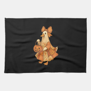 Cute Duck Patchwork Halloween Party Tea Towel