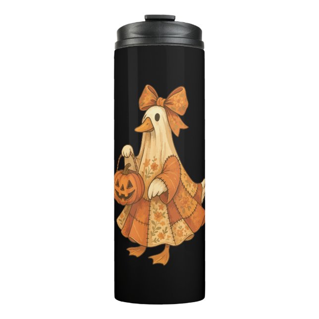 Cute Duck Patchwork Halloween Party Thermal Tumbler (Front)