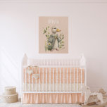 Cute Duck Personalised Home Nursery Decor Faux Canvas Print<br><div class="desc">Rustic woodland girl duck dressed in tattered flowered overcoat with floral accents all around.  Add your choice of name to personalise.  Just so sweet.</div>