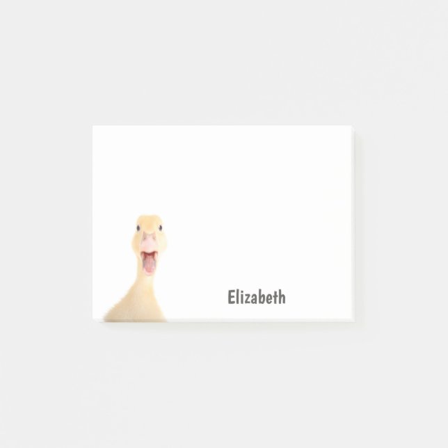 Cute Duck Personalised Name Post-it Notes (Front)