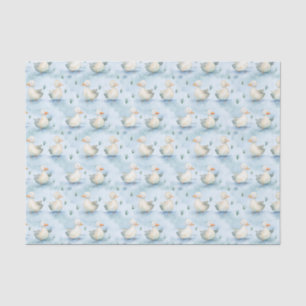 Cute Duck Pond Baby Boy Pattern,Watercolor Nursery Tissue Paper