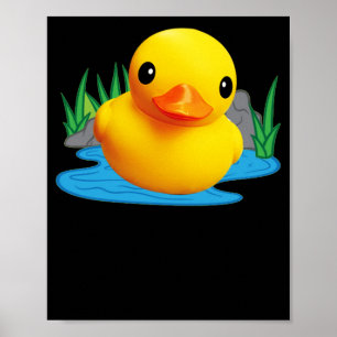 Cute Duck Rubber Duckling 3D Effect Poster