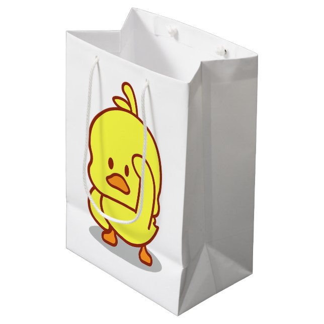 Cute Duck Rubber Duckling Animal Lover Gift Medium Gift Bag (Front Angled)