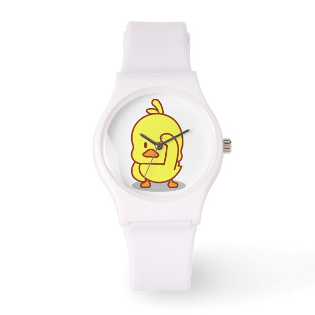 Cute Duck Rubber Duckling Animal Lover Gift Watch (Front)