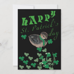 Cute Duck Shamrock Clover Happy St Patrick's Day   Holiday Card