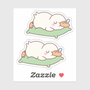 Cute Duck Sleeping On Pillow