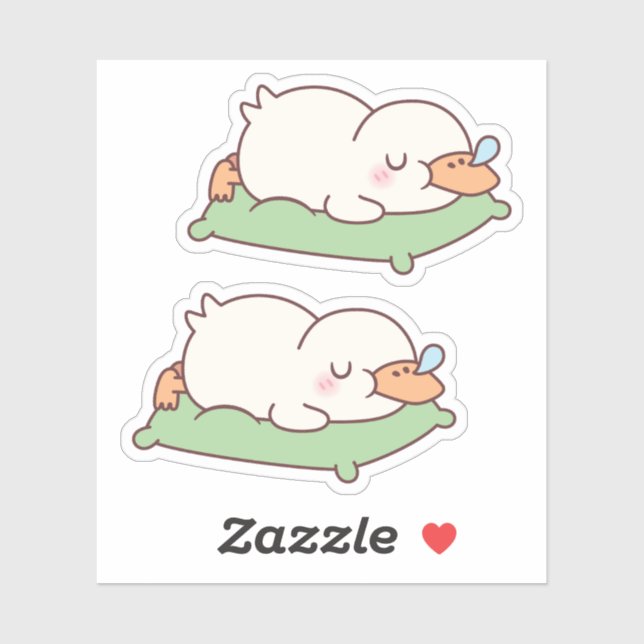 Cute Duck Sleeping On Pillow (Sheet)