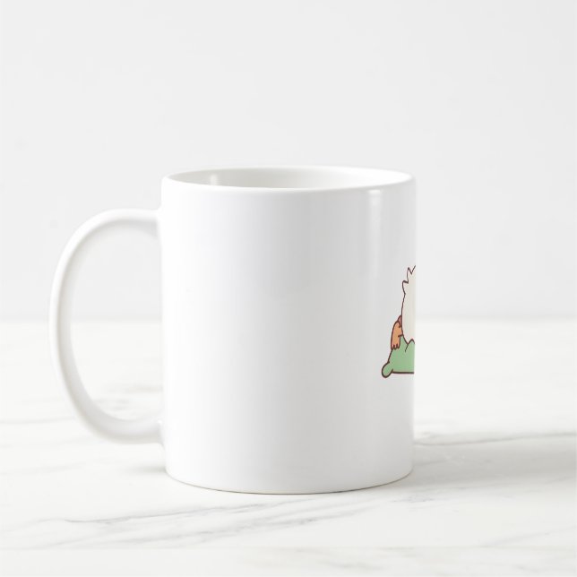 Cute Duck Sleeping On Pillow Coffee Mug (Left)