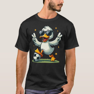 Cute Duck Soccer Funny Duck Playing Soccer T-Shirt
