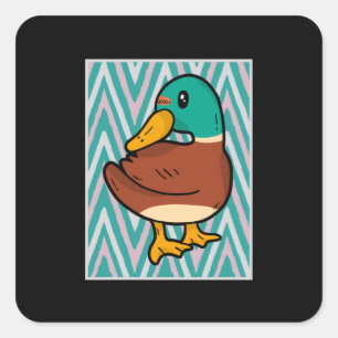 Cute Duck Square Sticker