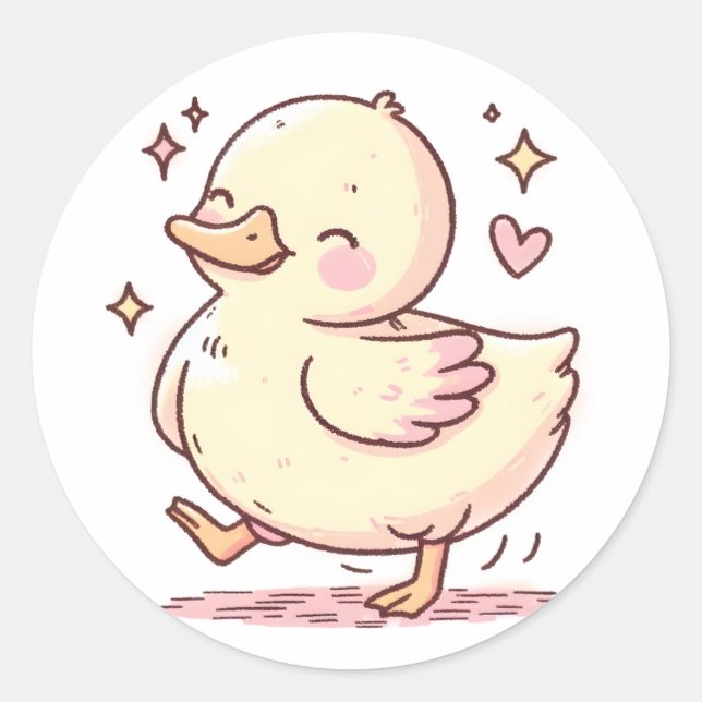 Cute Duck Sticker – Adorable Animal Design (Front)