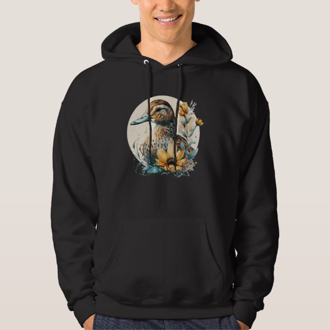 Cute Duck Sunflower Farm Animal Duck Farming Hoodie (Front)