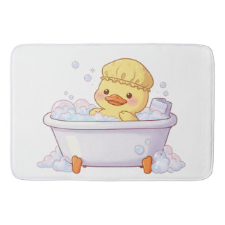 Cute Duck Taking a Bubble Bath Mat