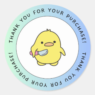Cute Duck Thank You Sticker